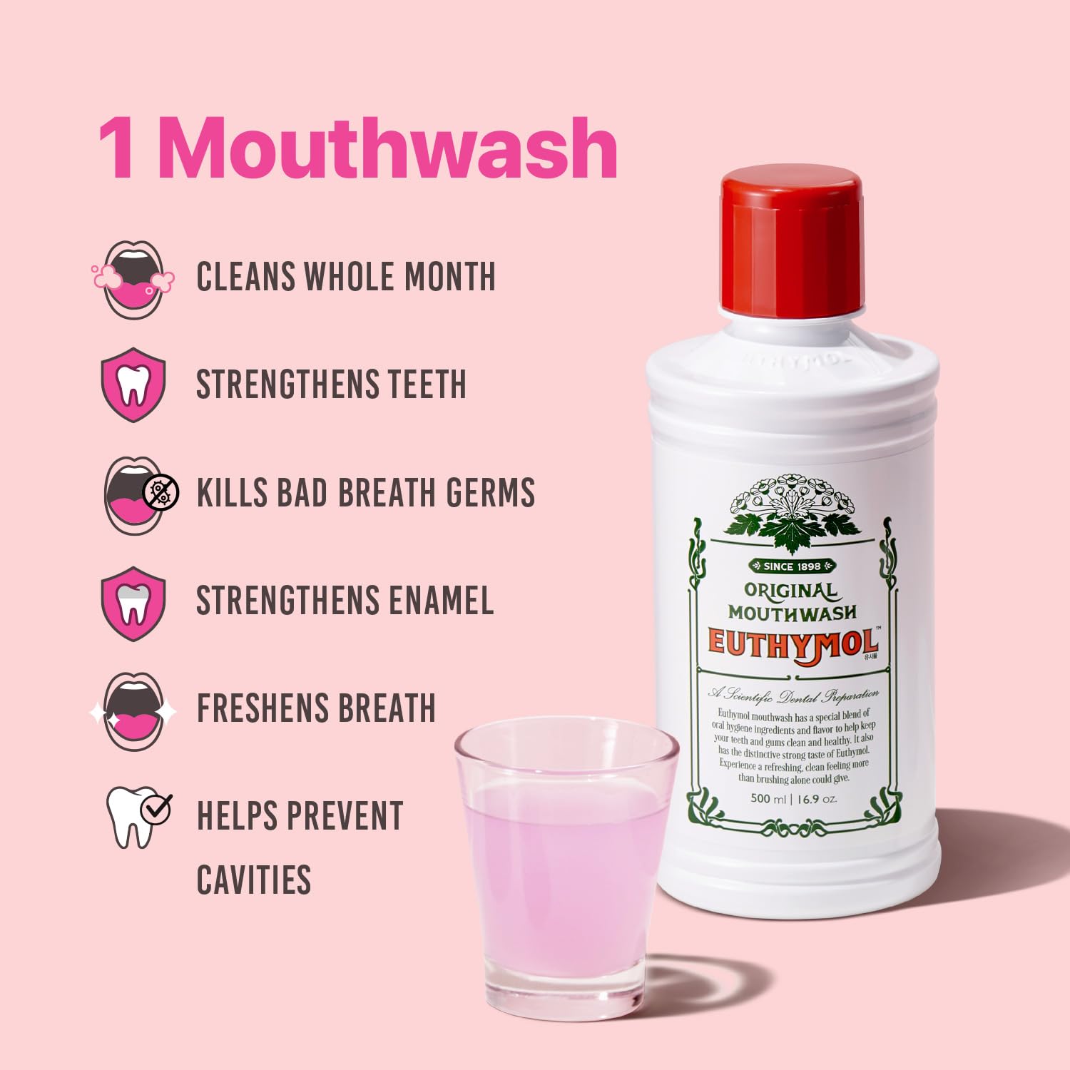 Euthymol Mouthwash Original 500ml - Image 4