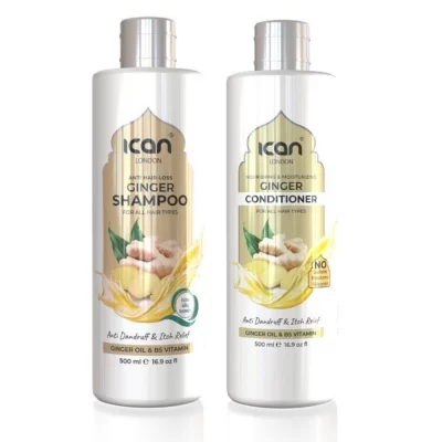 iCan London Hairloss Ginger Shampoo and Conditioner Set (500ml each)