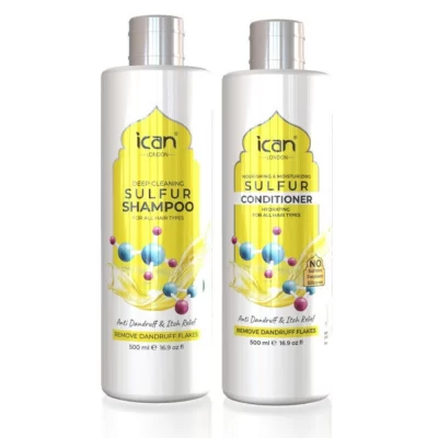 iCan London Sulfur Shampoo and Conditioner 500ml each