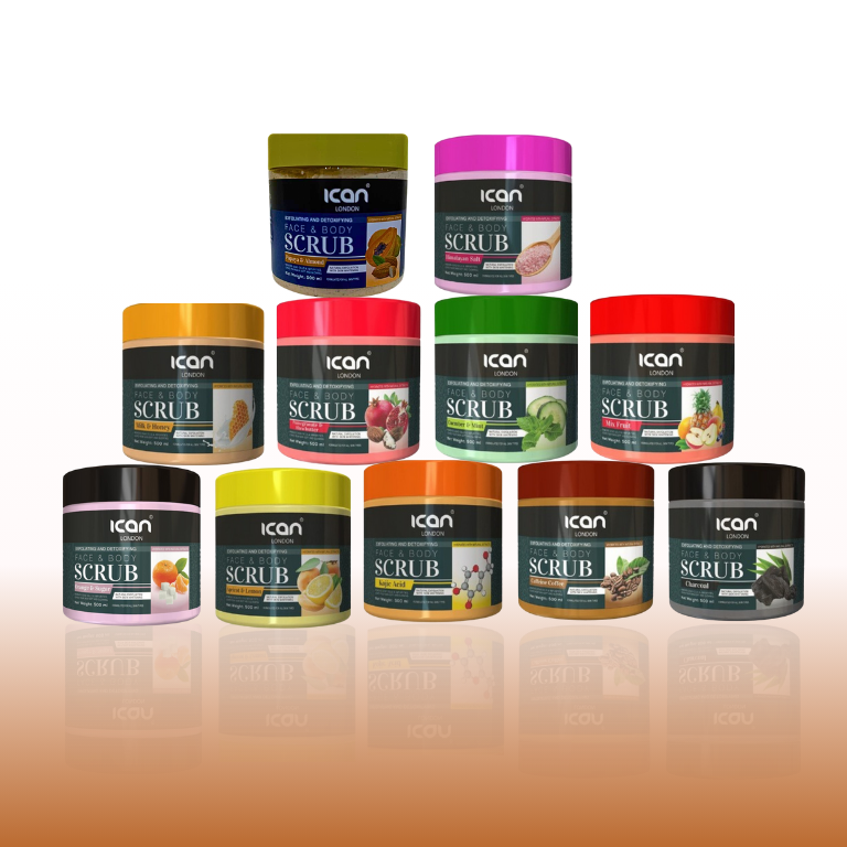 iCan London Face and Body Scrub Exfoliating and Detoxifying 500ml.