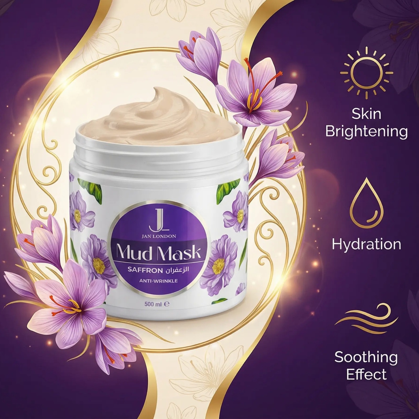 Jan London Saffron Mud Mask - Anti-Wrinkle - Image 5