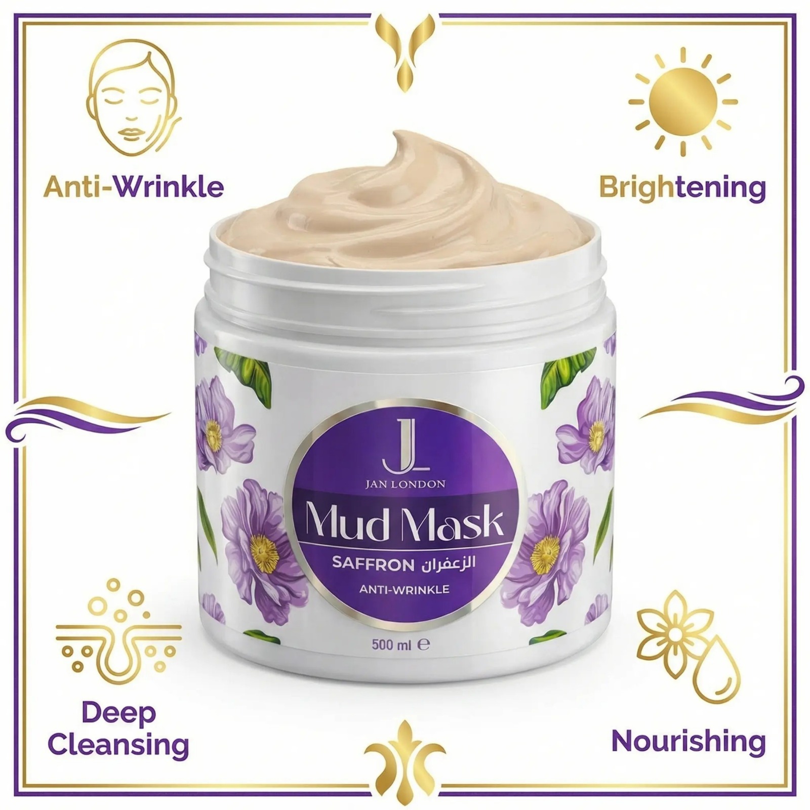 Jan London Saffron Mud Mask - Anti-Wrinkle - Image 7